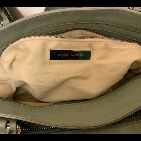 Marc Jacobs handbag Leather Green double handles front pockets - Picture 11 of 16